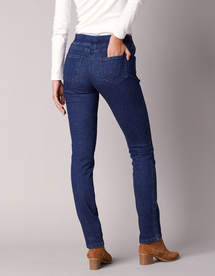 Rechte jeans met elastische dark blue | Blancheporte