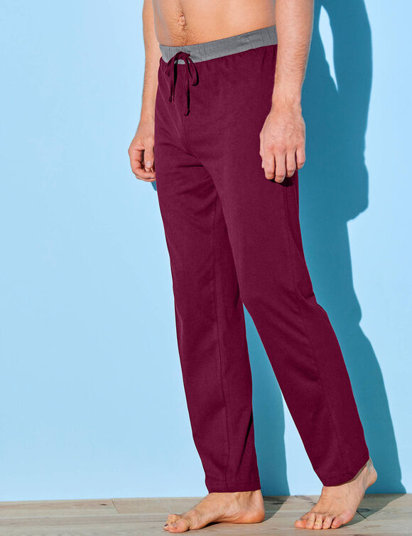Pantalon pyjama bas droits - lot de 2 (gris + bordeaux)