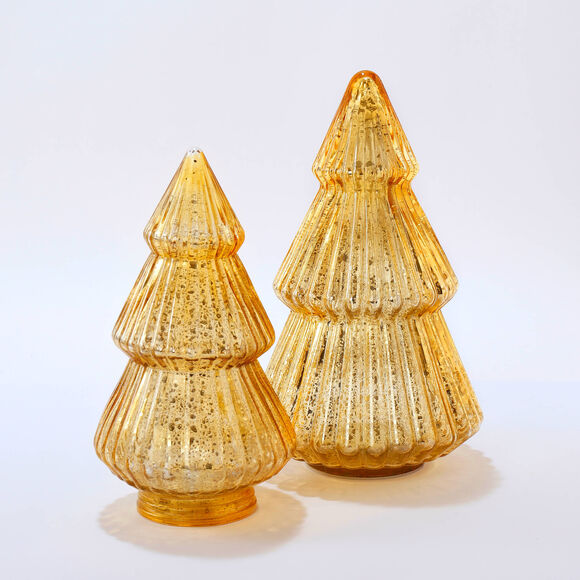 Lichtgevende kerstboom met leds, goudkleurig glas (goudkleurig)