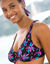 Bikinibeha in foulardmodel met print Lokia - met flexibele beugels (zwart / fuchsia)