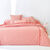 Linge de lit Faustine imprim&eacute; rayures et brod&eacute; - coton 57 fils/cm&sup2; (potiron)