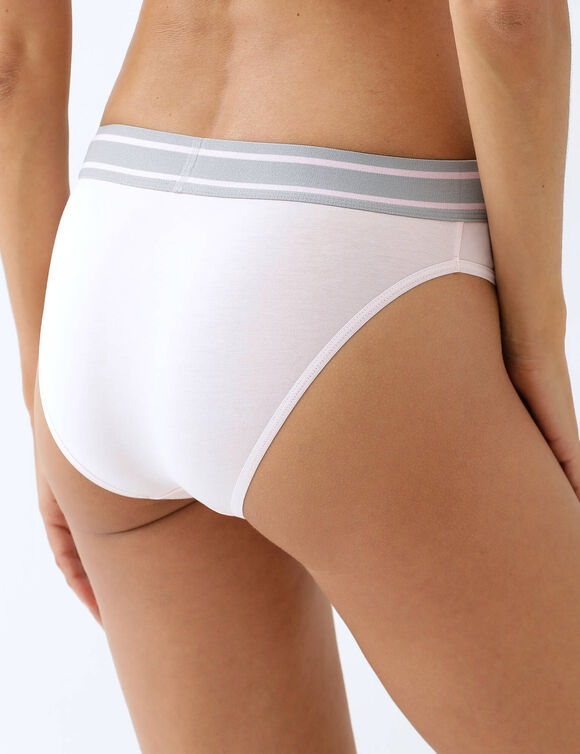 Culotte taille &eacute;lastique forme midi - lot de 2 (rose + gris chin&eacute;)