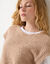 Pull sans manches maille bouclette, épaules tombantes (beige)