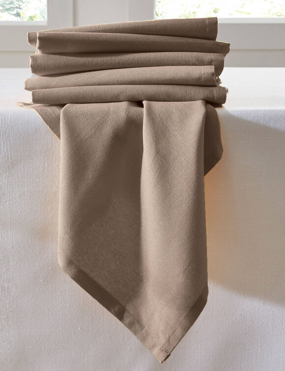 Effen tafelservet - set van 6 (taupe)