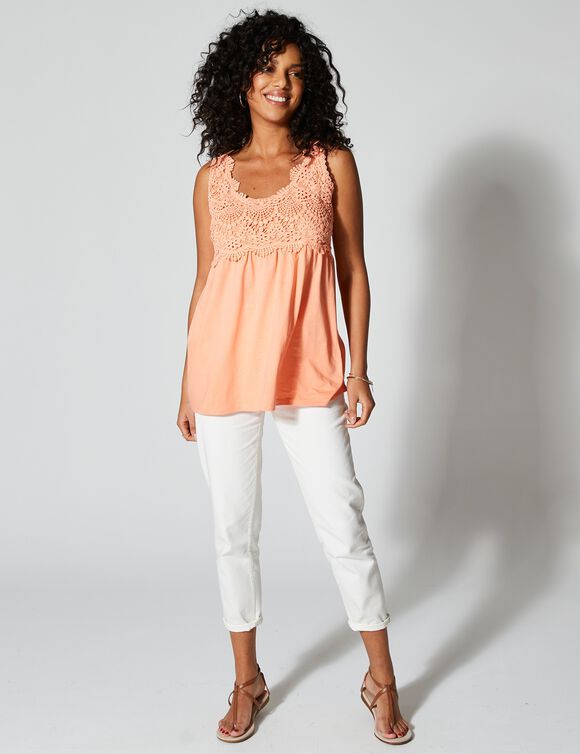 Débardeur fluide macramé (melon)