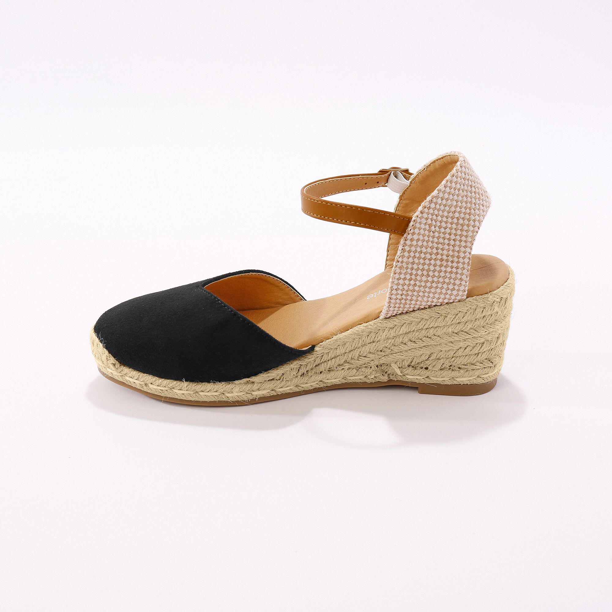 Espadrilles met sleehak - zwart | Blancheporte