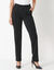 Pantalon droit effet ventre plat, maille (noir)
