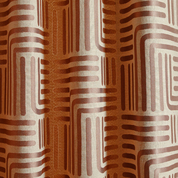 Rideau jacquard imprim&eacute; lignes (terracotta)
