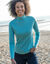 Effen T-shirt met hoge kraag van biologisch katoen(**) (celadon)