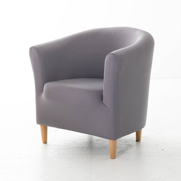 Housse unie bi-extensible fauteuil cabriolet (gris)
