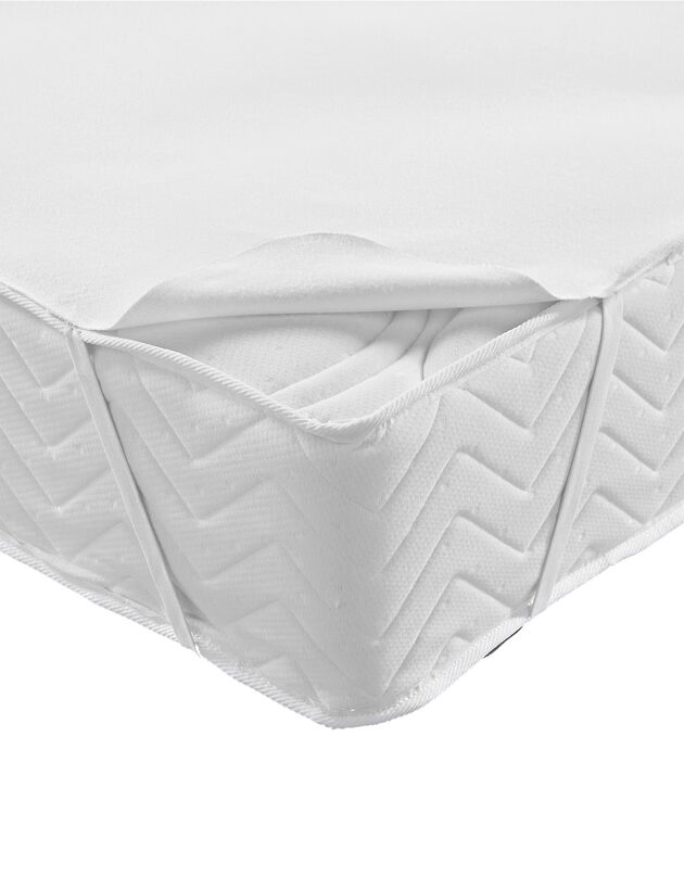 Protège-matelas molleton absorbant 200 g/m2 forme plateau (blanc)