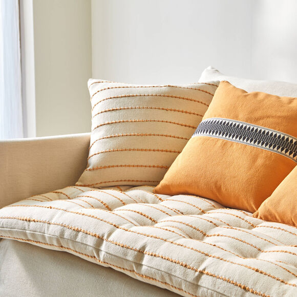 Coussin tissage artisanal (naturel / miel)