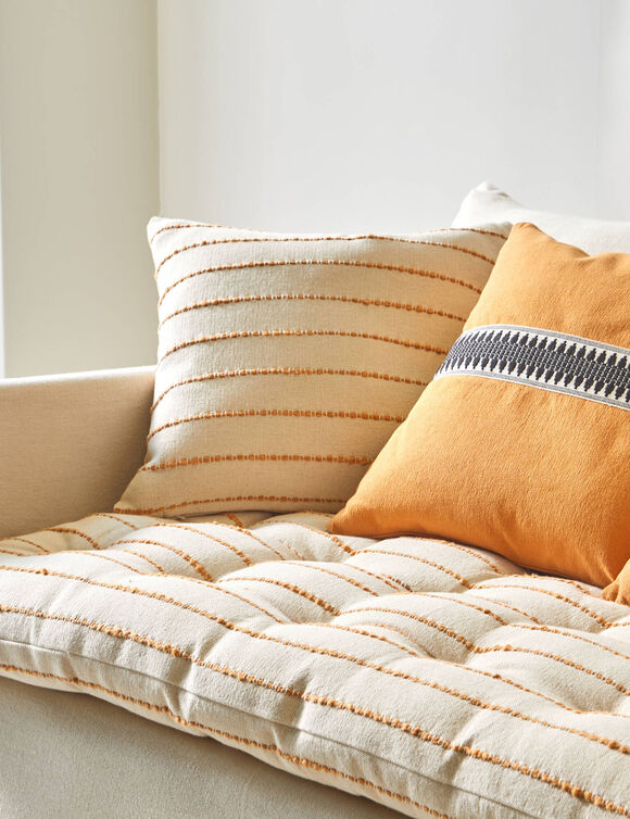 Coussin tissage artisanal (naturel / miel)