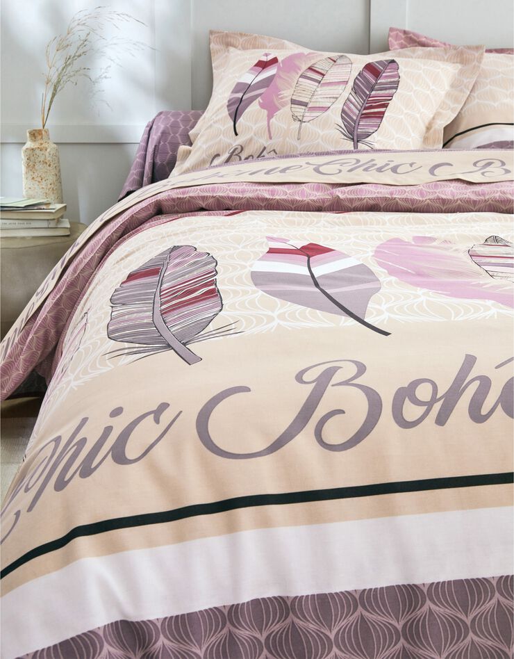 Bedlinnen Bohemia in katoen met 'Bohème Chic' print, roze Bedlinnen Bohemia in katoen met 'Bohème Chic' print, roze, hi-res image number 1