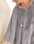 Poncho &agrave; capuche, maille polaire toucher peluche (gris)