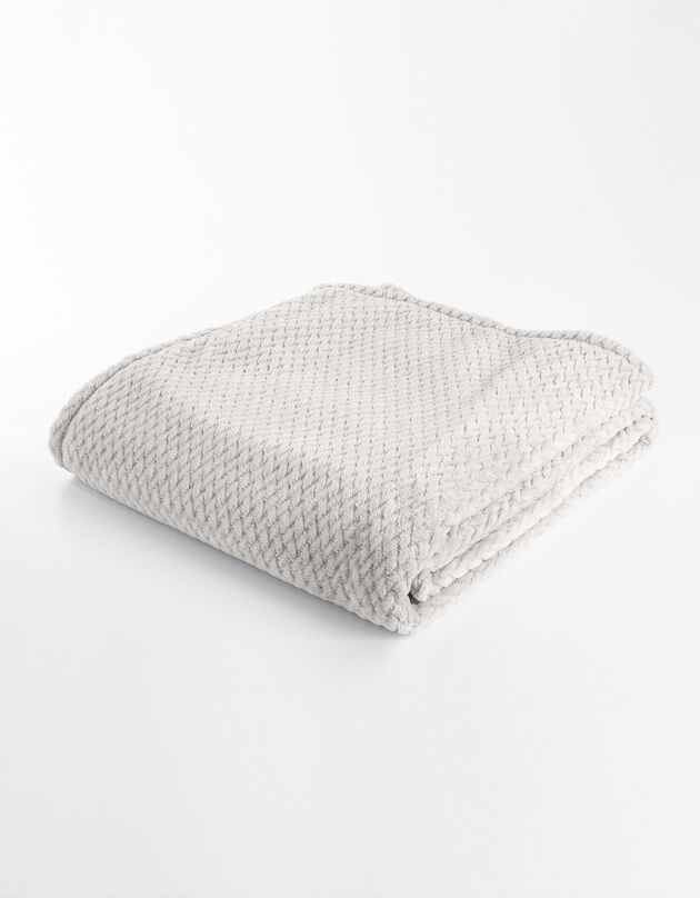 Plaid douceur - flanelle structurée (gris perle)