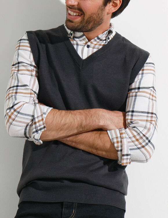 Debardeur met V-hals (antraciet)