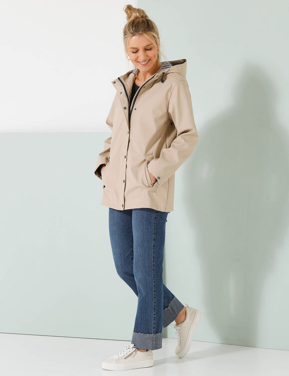 Ciré déperlant à capuche (beige)