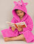 Peignoir de bain enfant licorne &agrave; capuche &eacute;ponge coton - 340 g/m&sup2; (fuchsia)
