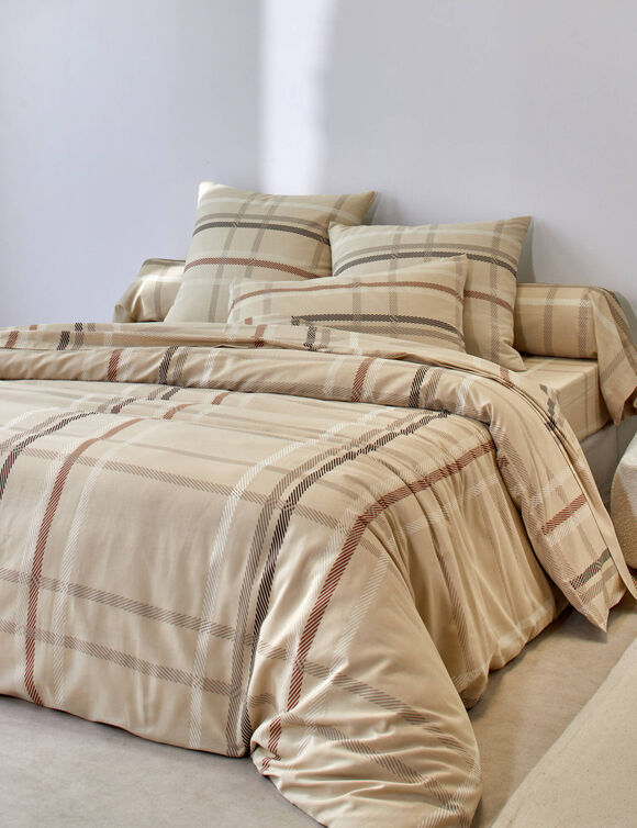 Linge de lit Karl imprim&eacute; &eacute;cossais - flanelle 150 g/cm&sup2; (beige)