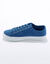 Sneakers in canvas met veters en doorloopzool in platformstijl (blauw)