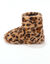 Chaussons botillons fourr&eacute;s motif l&eacute;opard (marron / noir)