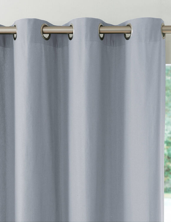 Rideau occultant bachette uni (gris perle)