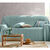 Effen katoenen plaid of sprei, ambachtelijk geweven (celadon)