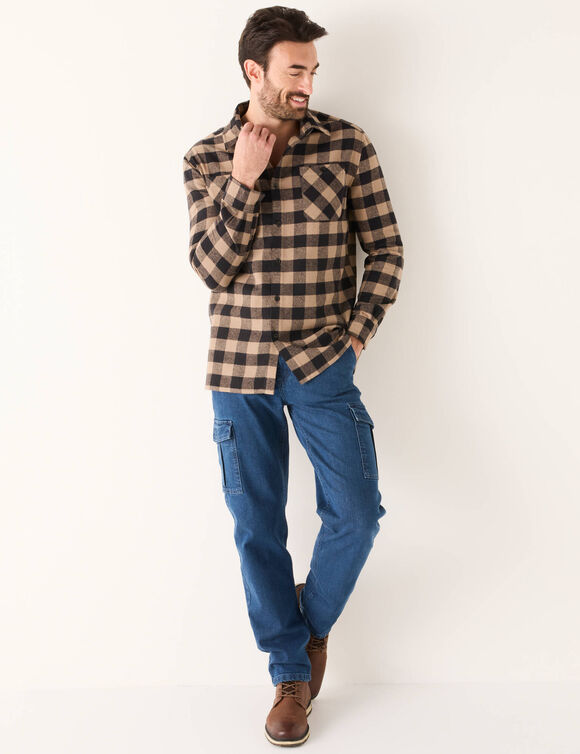 Chemise carreaux flanelle - lot de 3 (marron + blanc + rouge)