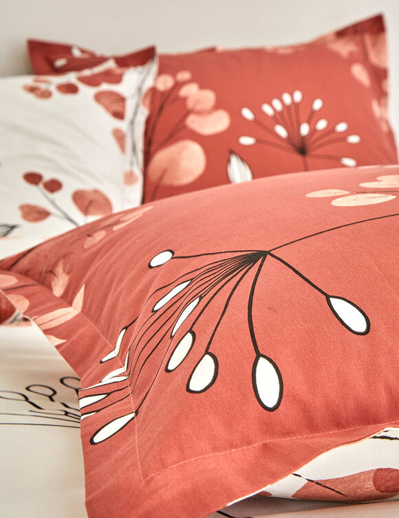 Linge de lit Danae en coton imprimé (terracotta)