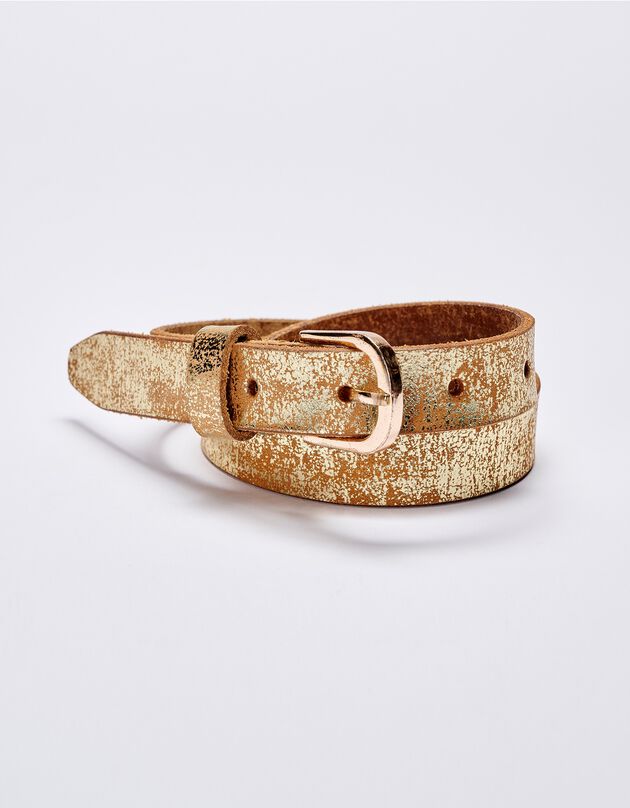 Ceinture irisée, cuir (doré)