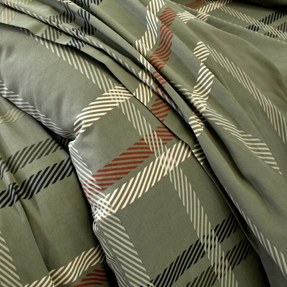 Linge de lit Karl imprimé écossais, en coton (groen)