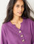 Trui met Tunesische hals en 3/4-mouwen, fantasietricot (paars)