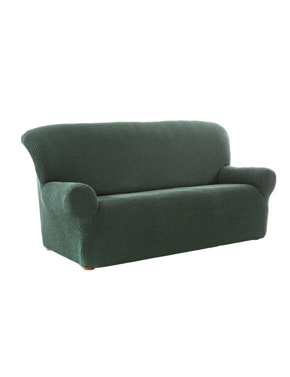 Housse textur&eacute;e bi-extensible sp&eacute;ciale canap&eacute; fauteuil &agrave; accoudoirs (vert)