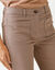 Broek in twill, ruim model met hoge taille, grote lengte (taupe)