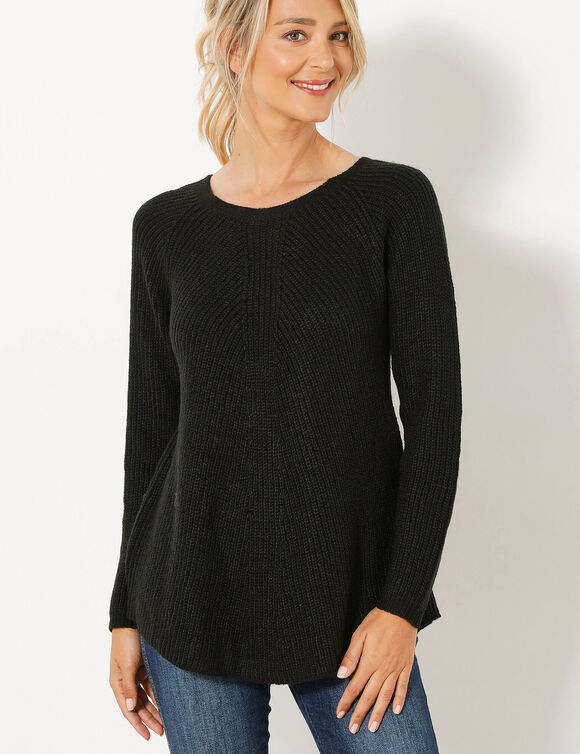 Trui met rijgwerk achter (zwart)