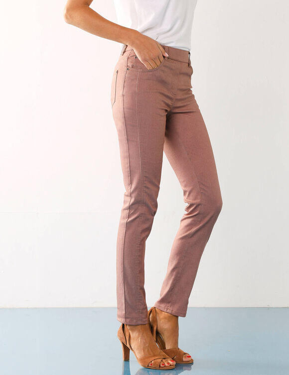 Pantalon stretch coutures affinantes (taupe)