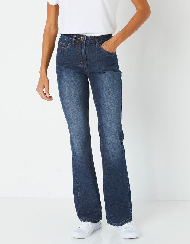 Jean bootcut coupe stretch, spécial petites (dark blue)