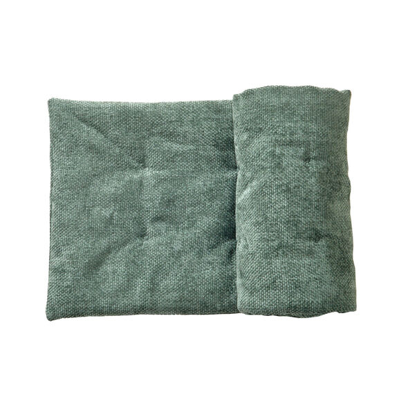 Lang zitbankkussen, chenilleweefsel (groen)