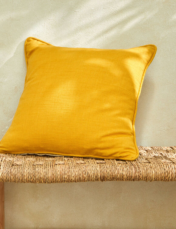 Coussin double face (ocre)