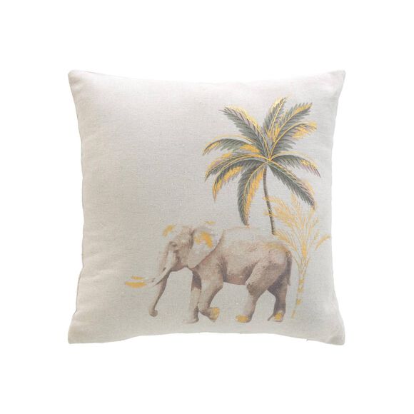 Kussen met metallic savanneprint (naturel)