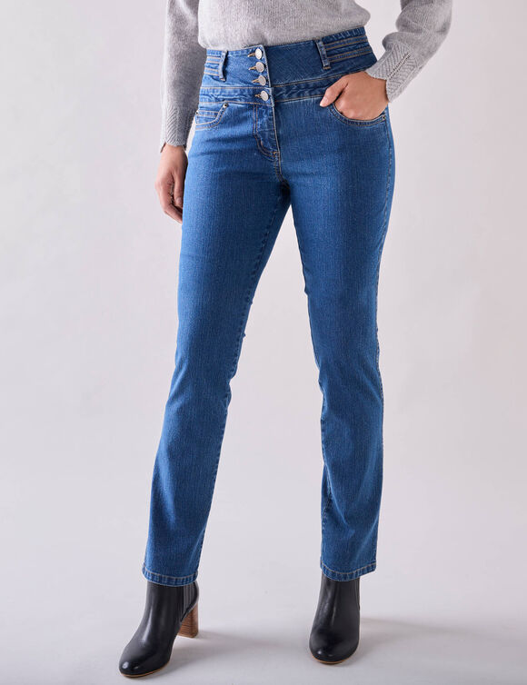 Jean droit taille haute - grande stature (stone)