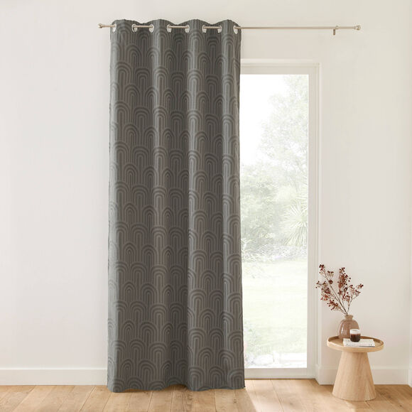 Isolerend gordijn met jacquard-motief van bogen (antraciet)
