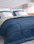 Couette unie douceur microfibre r&eacute;versible 400g/m&sup2; (ivoire / bleu)