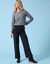 Pantalon large Spécial Petites uni, maille grattée (noir)