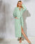 Peignoir in fleece met pluchetouch - 130 cm lang, lange mouwen (linde)