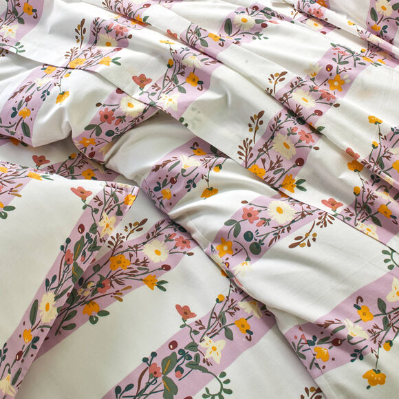 Linge de lit C&eacute;leste en coton imprim&eacute;  (parme)