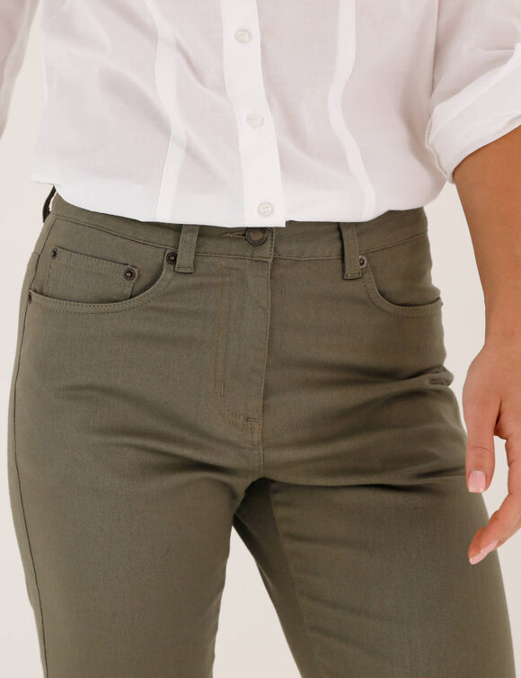 Pantacourt droit uni  (kaki)