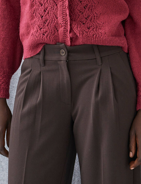 Pantalon large taille haute. (chocolat)