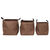 Lot de 3 paniers de rangement avec poignées (marron)